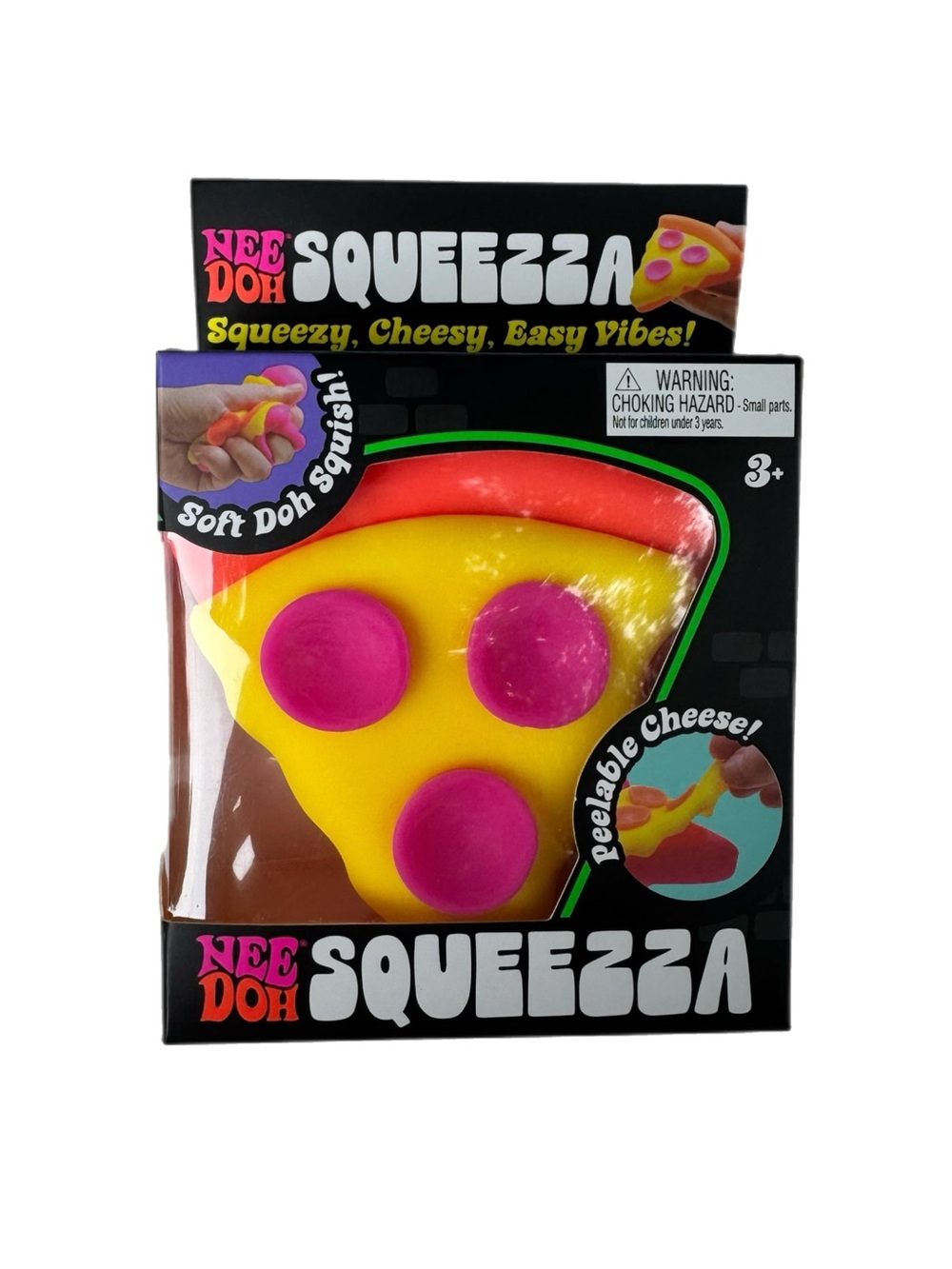 NeeDoh Squeezza Pizza Slice Squishy Toy - Yellow & Pink NEW! Schylling